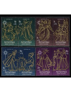 SELLOS DE AITUTAKI 1976 - NAVIDAD CON SOBRECARGA DE + 1C - 8 VALORES - CORREO