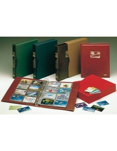 ALBUM TARJETAS TELEFONICAS Y DE CREDITO CON 10 HOJAS Y CAJETIN