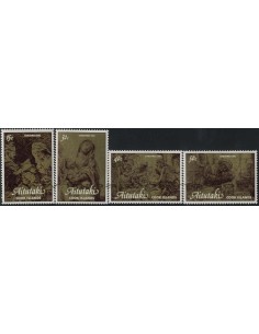 SELLOS DE AITUTAKI 1981 - NAVIDAD PINTURAS DE REMBRANDT - 4 VALORES - CORREO