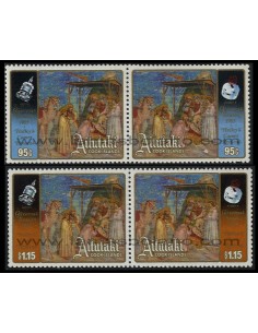 SELLOS DE AITUTAKI 1985 - NAVIDAD Y COMETA HALLEY - 4 VALORES - CORREO