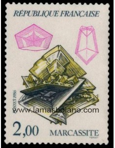 SELLOS FRANCIA 1986 - MINERALES, MARCASITA - 1 VALOR - CORREO