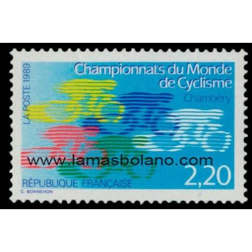 SELLOS FRANCIA 1989 - CAMPEONATO DEL MUNDO DE CICLISMO - 1 VALOR - CORREO