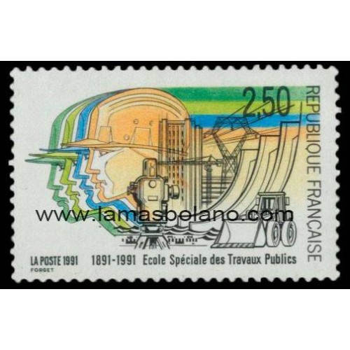 SELLOS FRANCIA 1991 - ESCUELA ESPECIAL DE TRABAJOS PUBLICOS CENTENARIO - 1 VALOR - CORREO