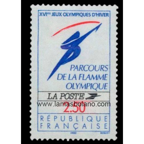 SELLOS FRANCIA 1991 - CURSO DE LA ANTORCHA OLIMPICA - 1 VALOR - CORREO