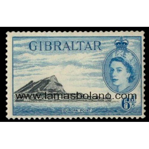SELLOS GIBRALTAR 1953 - PUNTA EUROPA - 1 VALOR - CORREO