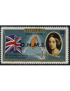 SELLOS DE AITUTAKI 1978 / 1980 - ANEXION DE AITUTAKI CON SOBRECARGA OHMS - 1 VALOR - SERVICIO