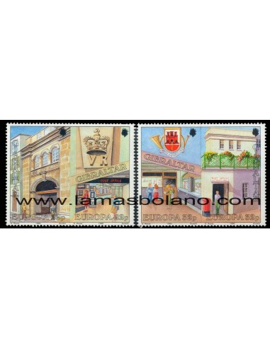 SELLOS GIBRALTAR 1990 - EUROPA CEPT, EDIFICIOS POSTALES - 4 VALORES - CORREO
