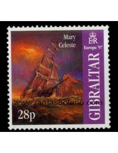 SELLOS GIBRALTAR 1997 - EUROPA CEPT, CUENTOS Y LEYENDAS, MARY CELESTE - 1 VALOR - CORREO