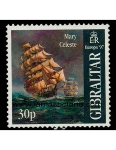 SELLOS GIBRALTAR 1997 - EUROPA CEPT, CUENTOS Y LEYENDAS, MARY CELESTE - 1 VALOR - CORREO