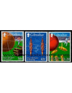 SELLOS GIBRALTAR 1999 - CENTENARIOS DEPORTIVOS EN GIBRALTAR - 3 VALORES - CORREO