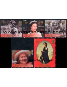 SELLOS GIBRALTAR 2002 - CORONACION DE LA REINA ELIZABETH II CINCUENTENARIO - 5 VALORES - CORREO