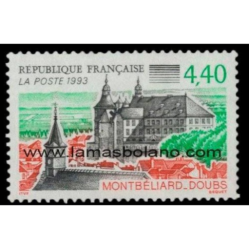 SELLOS FRANCIA 1993 - PALACIO Y TEMPLO DE MONTBELIARD, DUBOIS - 1 VALOR - CORREO