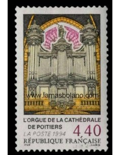 SELLOS FRANCIA 1994 - ORGANO DE LA CATEDRAL DE POITIERS BICENTENARIO - 1 VALOR - CORREO