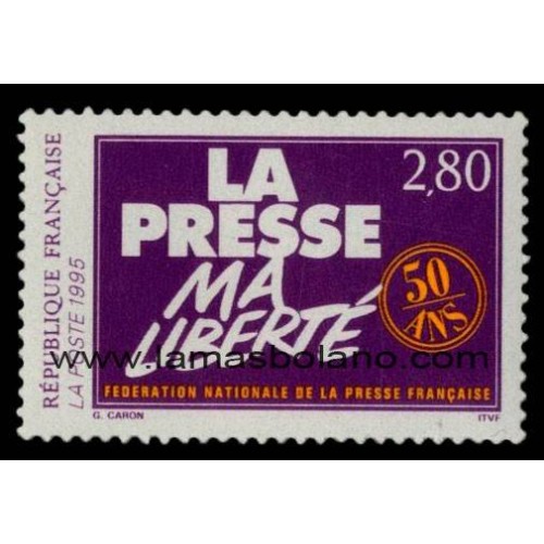 SELLOS FRANCIA 1994 - FEDERACION NACIONAL DE LA PRENSA FRANCESA - 1 VALOR - CORREO