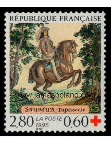 SELLOS FRANCIA 1995 - CRUZ ROJA, TAPIZ DE SAUMUR - 1 VALOR - CORREO