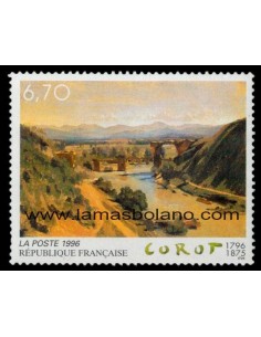 SELLOS FRANCIA 1996 - JEAN-BAPTISTE COROT BICENTENARIO DEL NACIMIENTO - 1 VALOR - CORREO