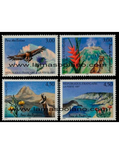 SELLOS FRANCIA 1997 - PARQUES NATURALES NACIONALES - 4 VALORES - CORREO