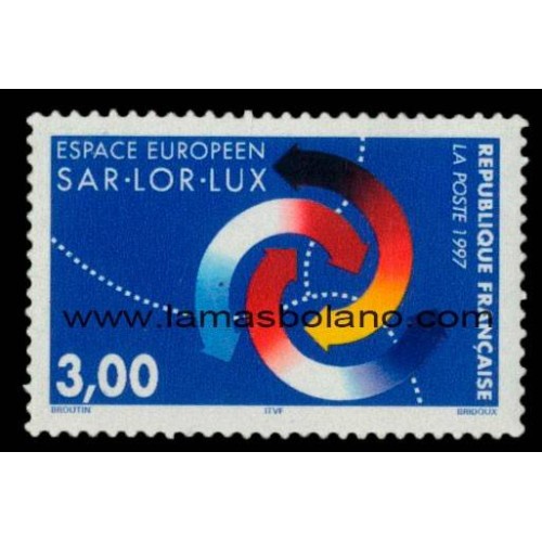 SELLOS FRANCIA 1997 - ESPACIO EUROPEO SAR.LOR.LUX - 1 VALOR - CORREO