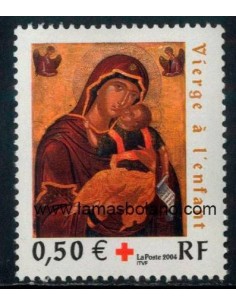 SELLOS FRANCIA 2004 - CRUZ ROJA, FIESTAS DE FIN DE AÑO - 1 VALOR - CORREO