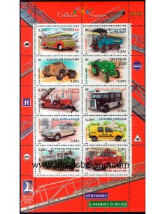 SELLOS FRANCIA 2003 - VEHICULOS UTILITARIOS  Y GRAN ESCALA - HOJITA BLOQUE