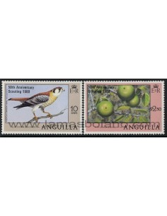 SELLOS DE ANGUILLA 1980 - 50 ANIVERSARIO DE LOS BOY SCOUTS - 2 VALORES - CORREO
