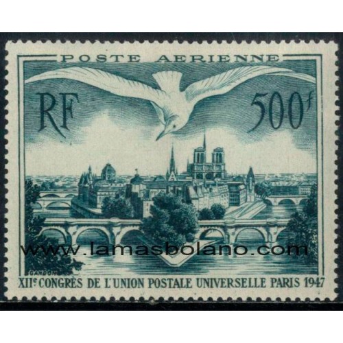 SELLOS FRANCIA 1947 - 12 CONGRESO DE LA UNION POSTAL UNIVERSAL EN PARIS - 1 VALOR ** - AEREO