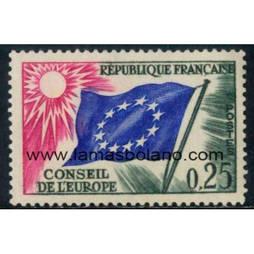 SELLOS FRANCIA 1963-71 - CONSEJO DE EUROPA - 1 VALOR - SERVICIO