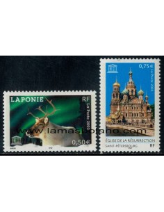 SELLOS FRANCIA 2003 - UNESCO - 2 VALORES - SERVICIO