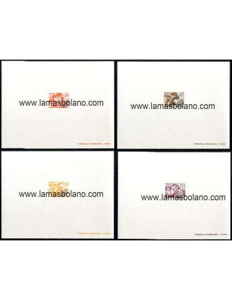 SELLOS FRANCIA  PRUEBA DE LUJO PREOBLITERE SETAS (4)