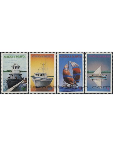 SELLOS DE ANTIGUA BARBUDA 1986 - BARCOS LOCALES - 4 VALORES - CORREO 