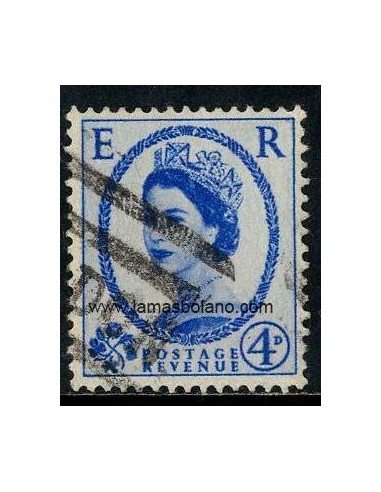 SELLOS INGLATERRA 1952-54 . ELIZABETH II - 1 VALOR MATASELLADO - CORREO