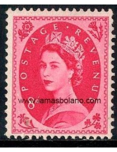 SELLOS INGLATERRA 1955-57 - ELIZABETH II - 1 VALOR FIJASELLO - CORREO