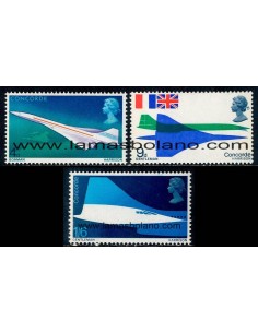 SELLOS INGLATERRA 1969 - CONCORDE AVION SUPERSONICO - 3 VALORES - CORREO