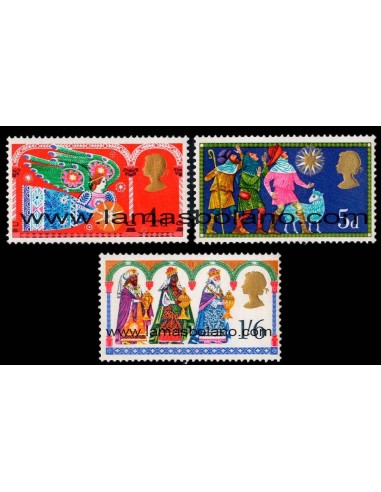 SELLOS INGLATERRA 1969 - NAVIDAD - 3 VALORES - CORREO