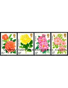 SELLOS INGLATERRA 1976 - ROYAL NATIONAL ROSE SOCIETY CENTENARIO - 4 VALORES - CORREO