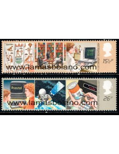 SELLOS INGLATERRA 1982 - AÑO DE LA INFORMACION Y DE LA TECNOLOGIA - 2 VALORES - CORREO