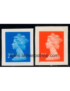 SELLOS INGLATERRA 1998 - SERIE CORRIENTE - 2 VALORES AUTOADHESIVOS FOSFORO - CORREO