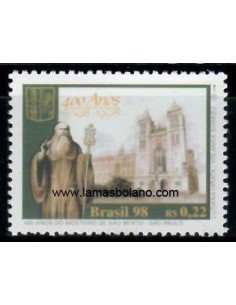 SELLOS BRASIL 1998 - 400º ANIVERSARIO MONASTERIO DE SANT BENITO - 1 VALOR - CORREO 