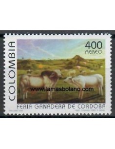 SELLOS COLOMBIA 1997 - FERIA GANADERA DE CÓRDOBA - 1 VALOR - AÉREO 