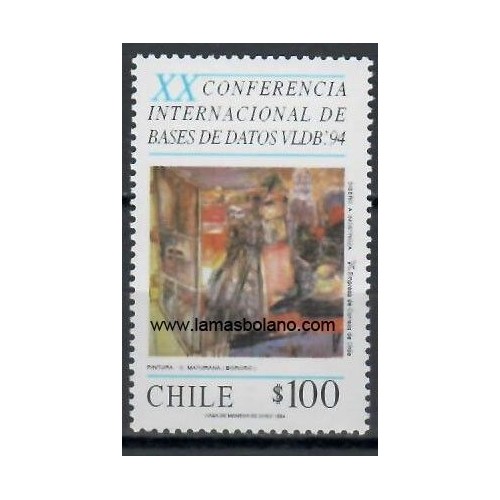 SELLOS CHILE 1994 - CONFERENCIA DE BASES DE DATOS - 1 VALOR - CORREO 