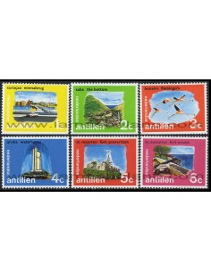 SELLOS DE ANTILLAS HOLANDESAS 1972 - VISTAS - 6 VALORES - CORREO