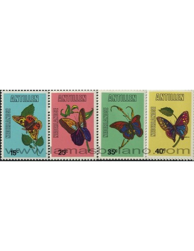 SELLOS DE LAS ANTILLAS HOLANDESAS 1978 - MARIPOSAS DEL CARIBE - 4 VALORES - CORREO