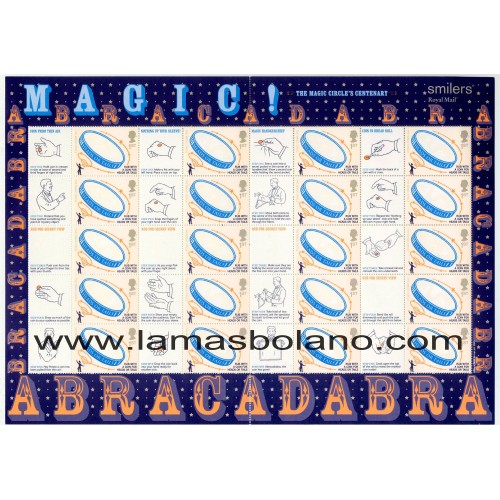SELLOS INGLATERRA 2005 - LA MAGIA, CENTENARIO DEL CIRCULO MAGICO - MHB 20 VALORES Y 20 VIÑETAS - CORREO