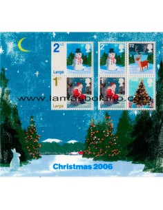 SELLOS INGLATERRA 2006 - NAVIDAD - HOJITA BLOQUE