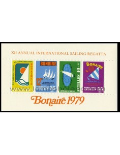 SELLOS DE ANTILLAS HOLANDESAS 1979 - REGATAS DE BONAIRE 79 - HOJITA BLOQUE