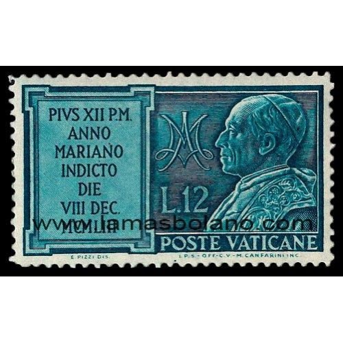 SELLOS VATICANO 1954 - AÑO MARIANO - 1 VALOR - CORREO