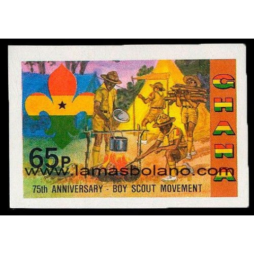 SELLOS GHANA 1982 - MOVIMIENTO SCOUT 75 ANIVERSARIO - 1 VALOR SIN DENTAR - CORREO