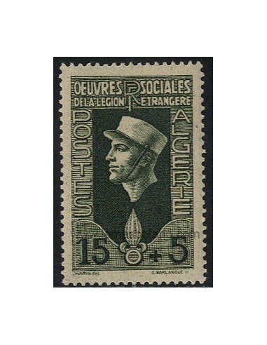 SELLOS DE ARGELIA 1950 - A FAVOR DE LAS OBRAS DE LA LEGION EXTRANJERA - 1 VALOR CON SEÑAL DE FIJASELLO - CORREO