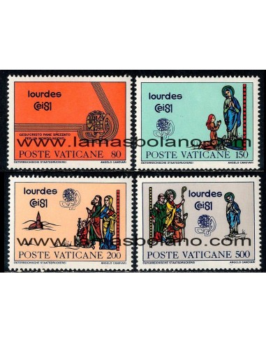 SELLOS VATICANO 1981 - 42 CONGRESO EUCARISTICO INTERNACIONAL EN LOURDES - 4 VALORES - CORREO