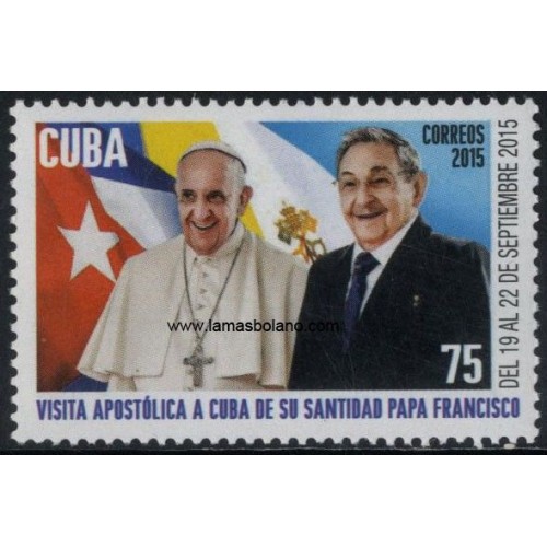 SELLOS CUBA 2015 - VISITA DEL PAPA FRANCISCO A CUBA - 1 VALOR - CORREO 
